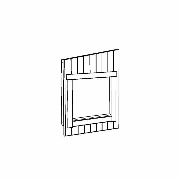 Panelsektion - Gavel - Fönster 9x8 - Höger