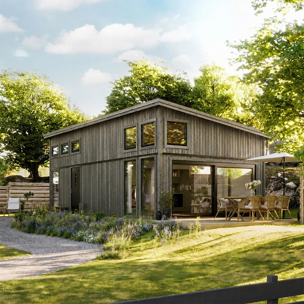 Attefallshuset Finnvik 50 m2 maxar storleken utanför detaljplan