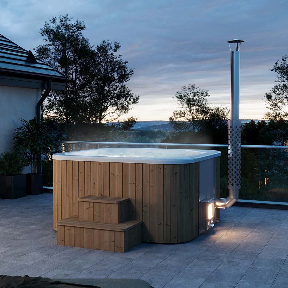 Icon tub 200 Vedfyrt badestamp for 6 personer