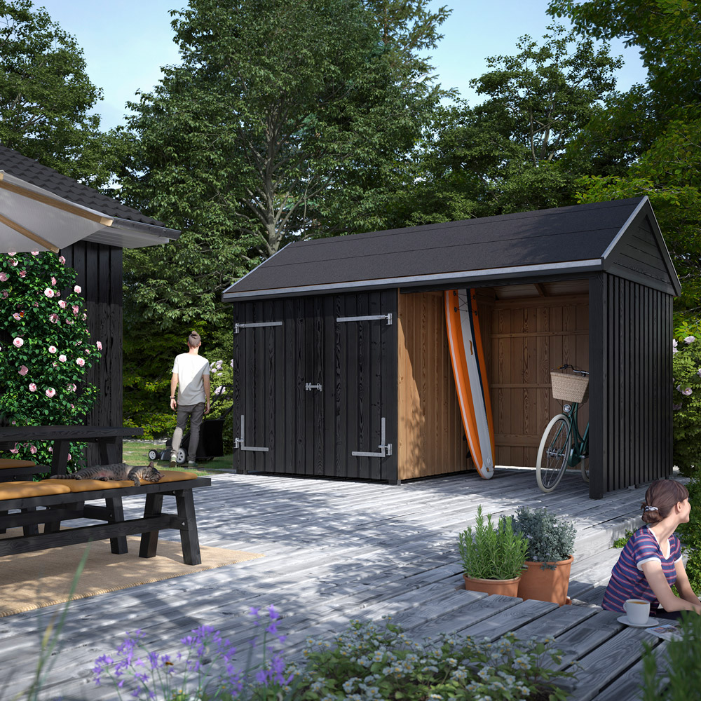 Classic Multi trädgårdshus 10 m² dubbeldörr & öppen framsida