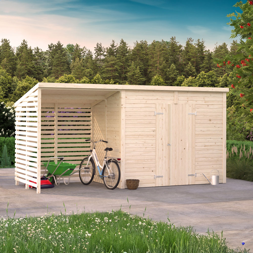 Palmako Förråd Leif 4,5 + 2,9 M² Papp, Obehandlad