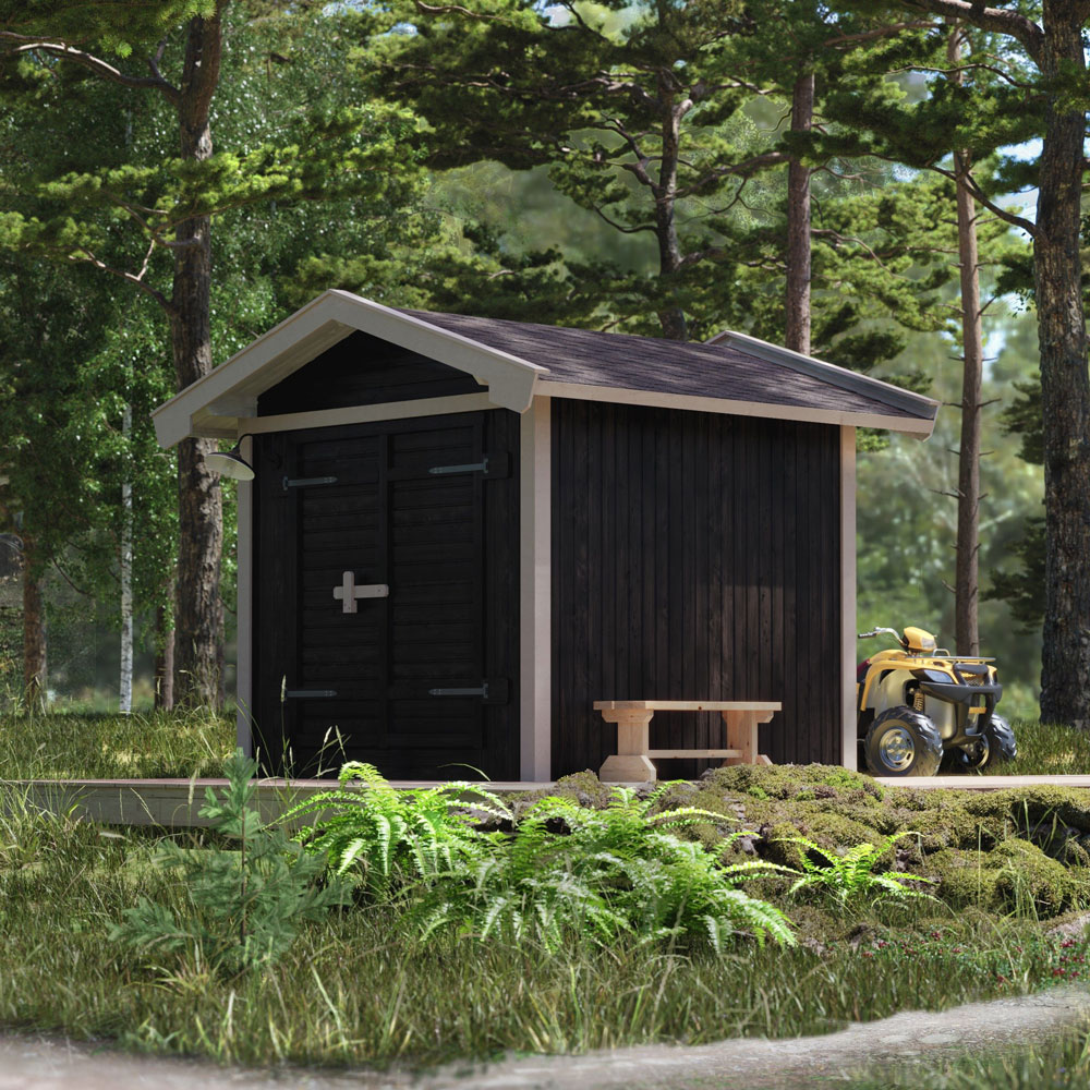 Förråd Peter 6,5 M² Trähuset Pardörr, Gavel