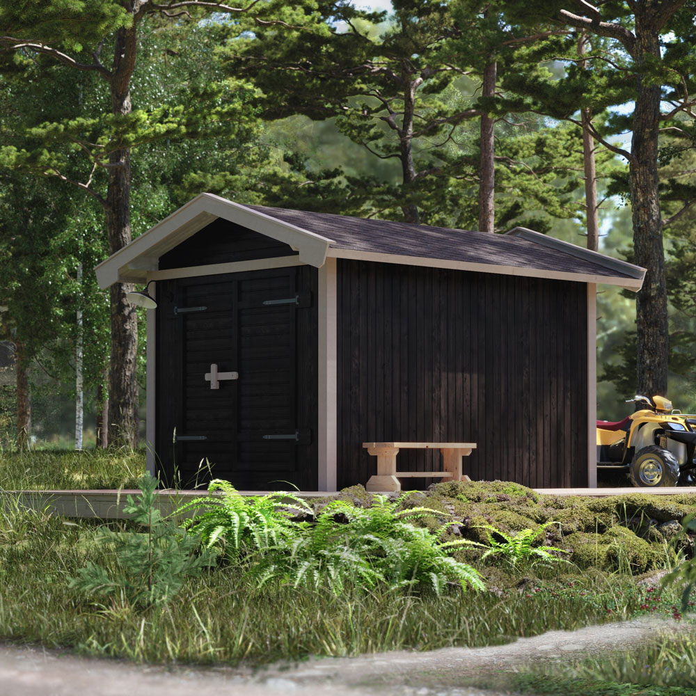 Förråd Peter 9,6 M² Trähuset Pardörr, Gavel