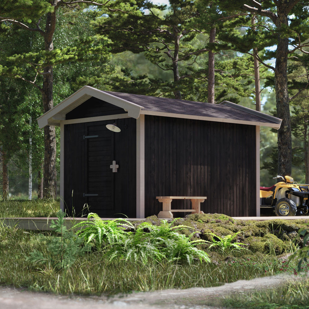 Förråd Peter 9,6 M² Trähuset Enkeldörr, Gavel