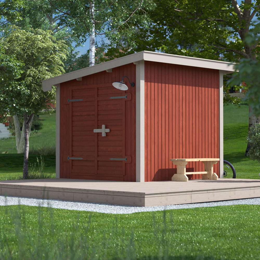 Förråd Saga 6,5 M² Trähuset Pardörr, Gavel