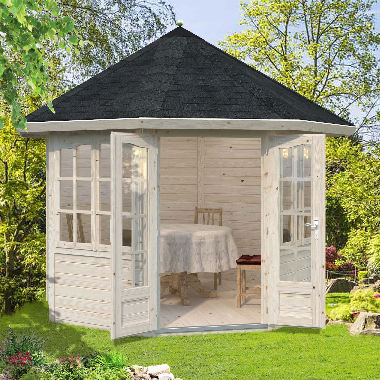 Veronica 2 - 6,9 m² Lusthus - 2 fönsterväggar