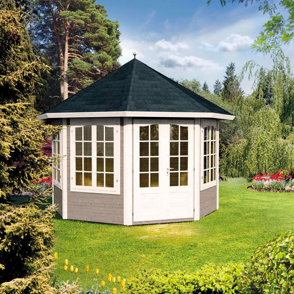 Lusthus - 4 Fönsterväggar Veronica 4 (6,9 - 9,4 M²) Shingel, 9,4 M²