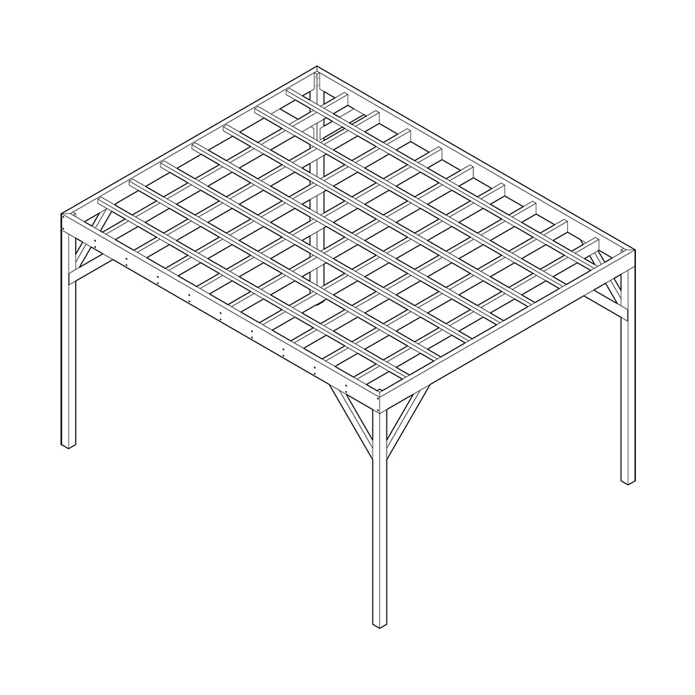 Tillbehör Pergola Trä Ribbtak Pergola Svart, 3x4 (3256x4056 Mm)