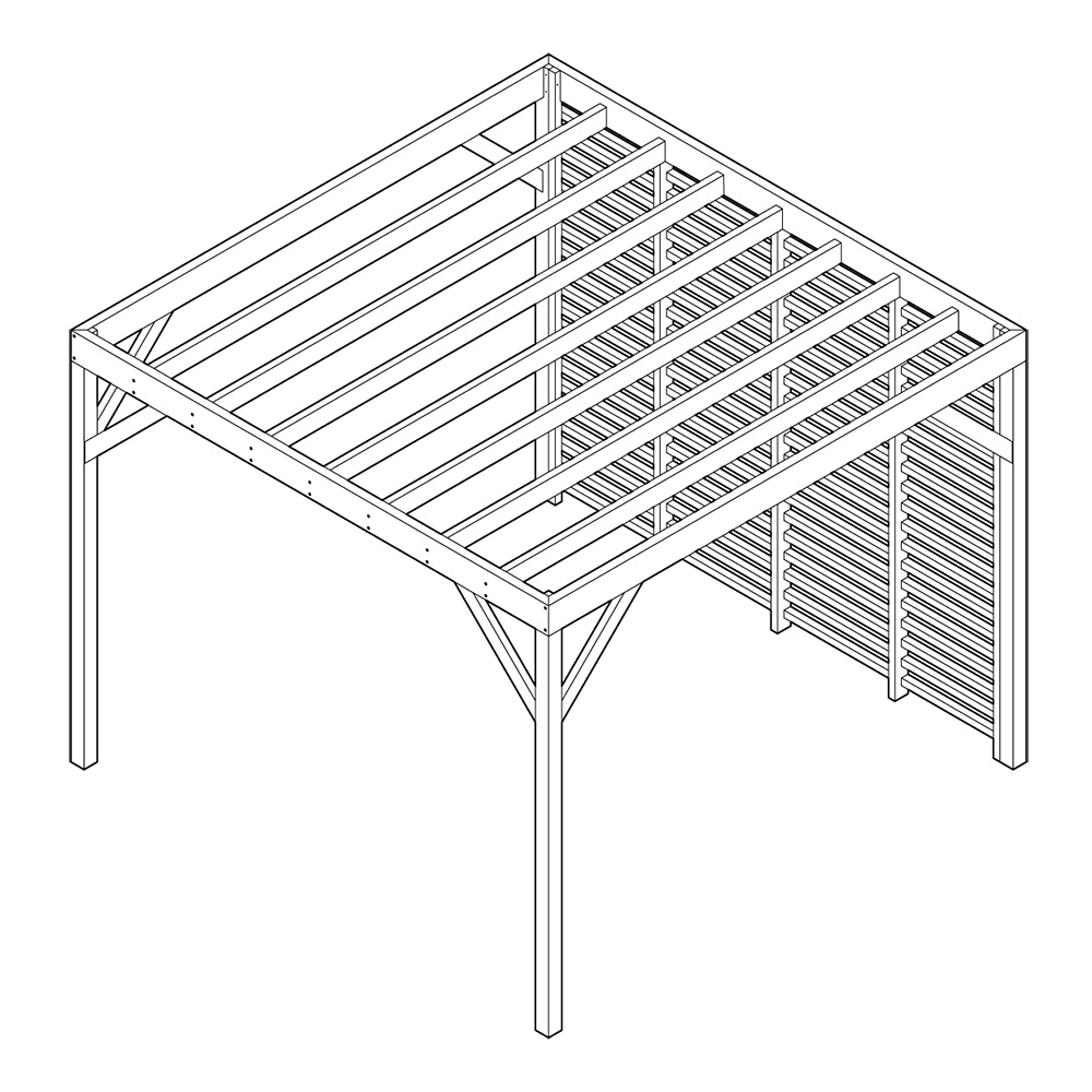 Ribbvägg / Insynsskydd pergola