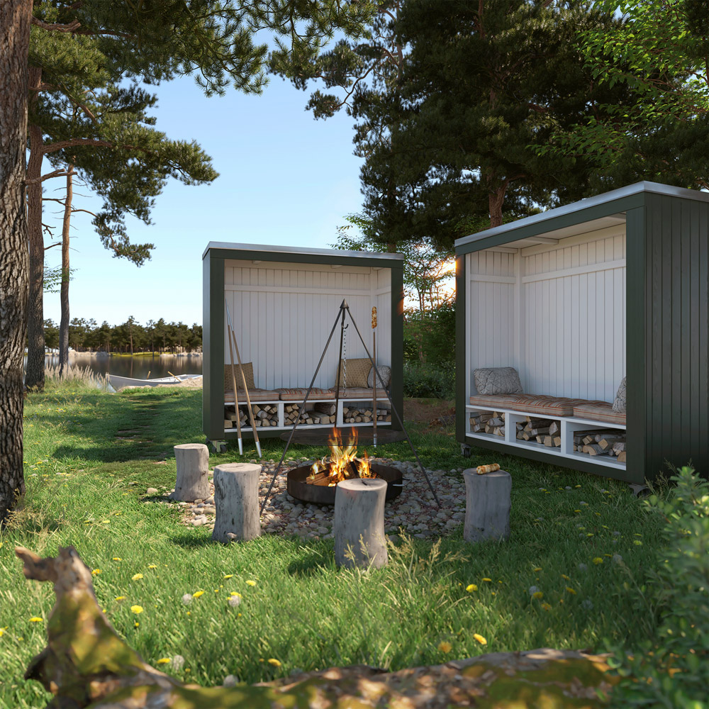 Siesta vindskydd på hjul Trädgårdsskjul