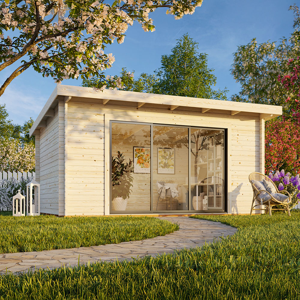 Palmako Stuga Lea Slide 14,9 M² , Obehandlad , Enkelt Glas