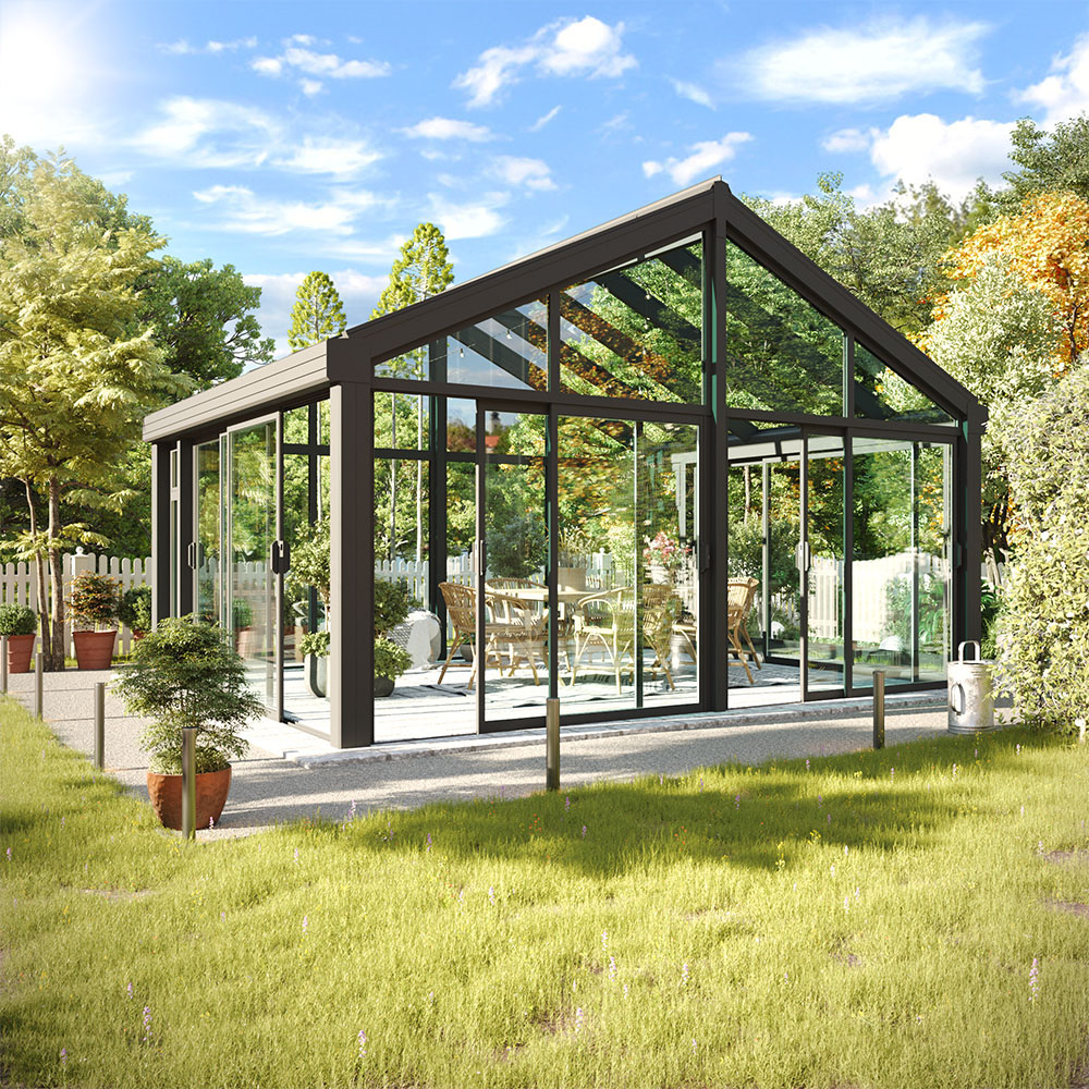 12,8 M² - Fristående Sadeltak Trivas Alu Vår-höst Grå, 2760, 4640