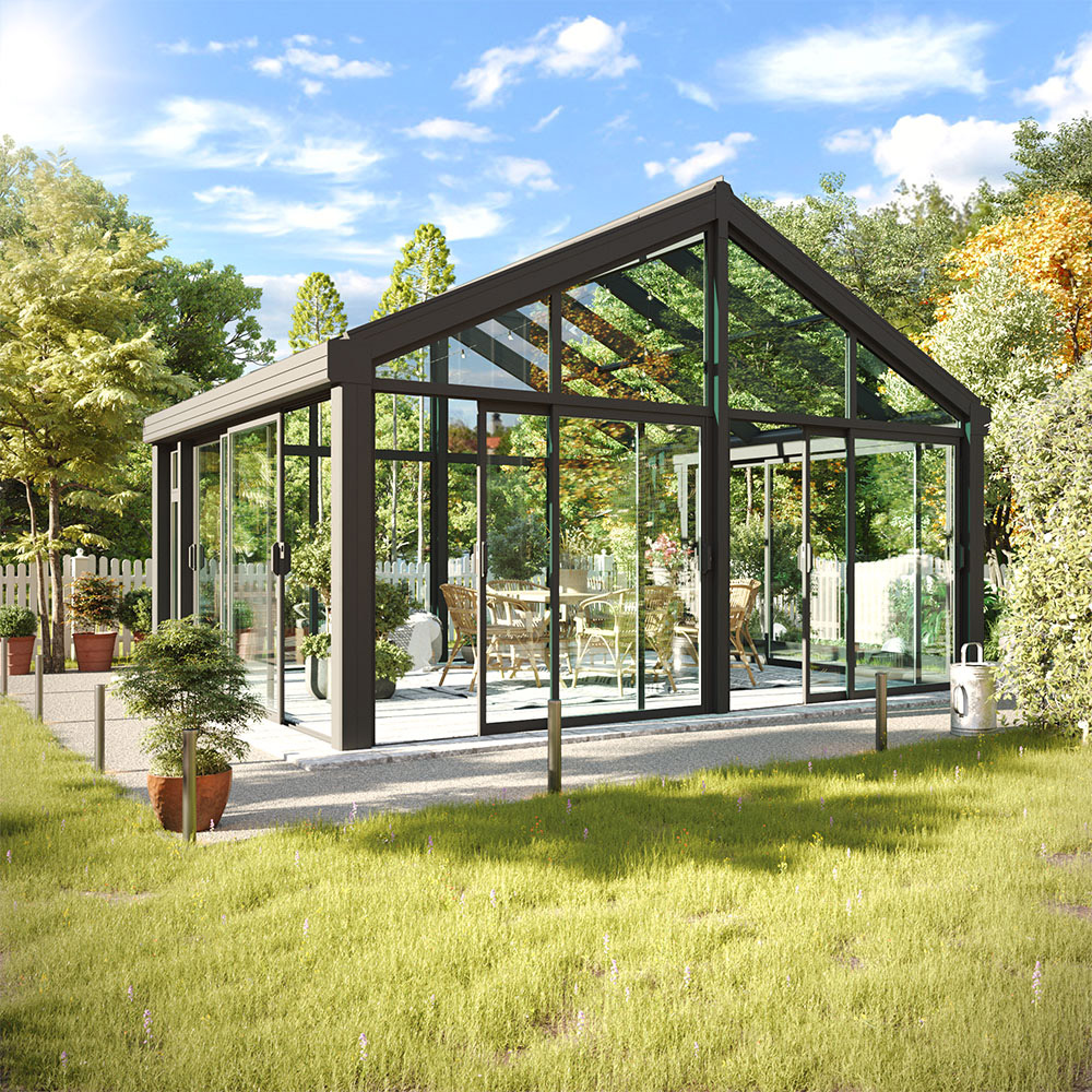 21,1 M² - Fristående Sadeltak Trivas Alu Vår-höst Grå, 5840, 3610