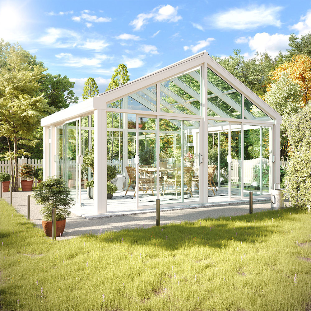 22,5 M² - Fristående Sadeltak Trivas Alu Vår-höst Vit, 5340, 4210