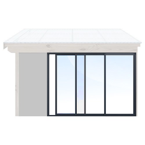 Skjutdörrar Uterum Säsong Sommar Sommar - Optimal (utgående) Antracitgrå, Original Design, 240 Cm - 3 Luckor