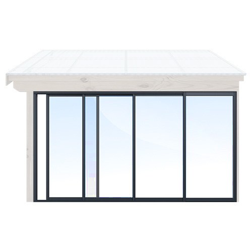 Skjutdörrar Uterum Säsong Sommar Sommar - Optimal (utgående) Antracitgrå, Original Design, 340 Cm - 4 Luckor