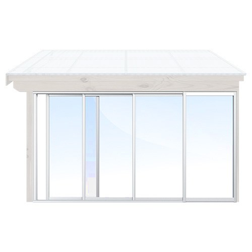 Skjutdörrar Uterum Säsong Sommar Sommar - Optimal Vit, Original Design, 410 Cm - 4 Luckor