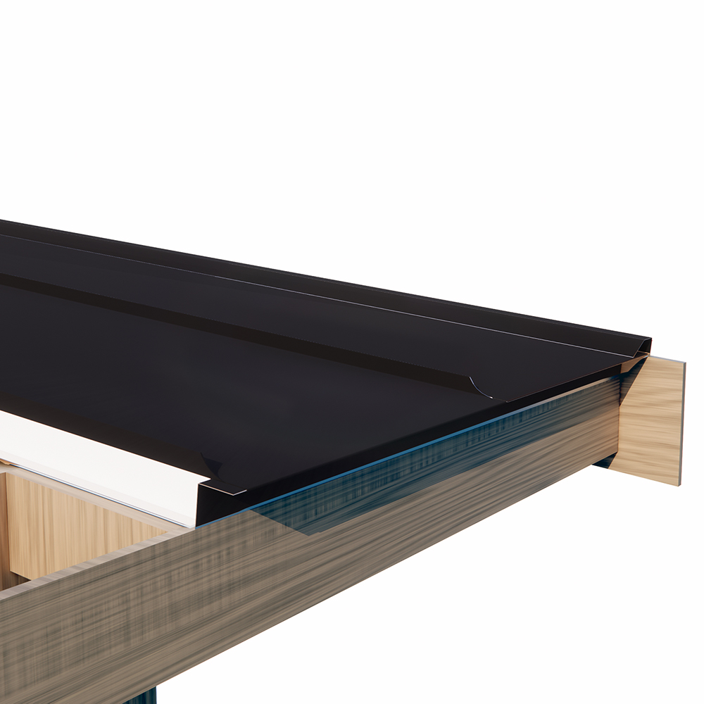 Sandwichkonstruktion Isolerat Plåttak För Fira Svart, 3375 Mm , 3855 Mm