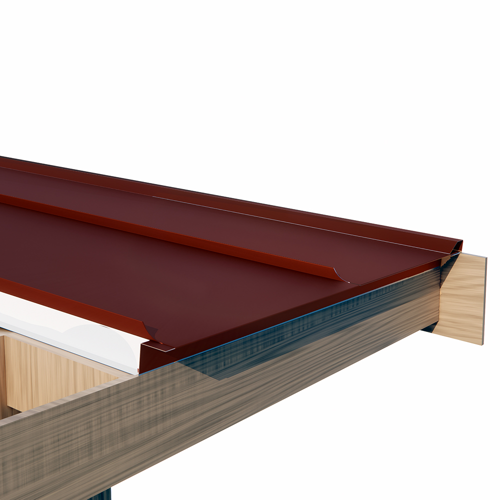 Sandwichkonstruktion Isolerat Plåttak För Fira Tegelröd, 3575 Mm, 7190 Mm