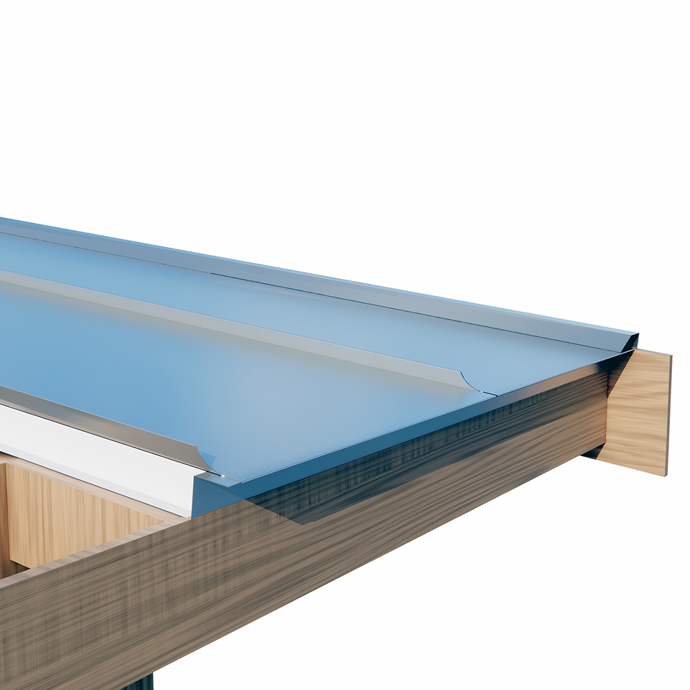 Sandwichkonstruktion Isolerat Plåttak För Fira Silver Metallic, 3375 Mm , 3955 Mm