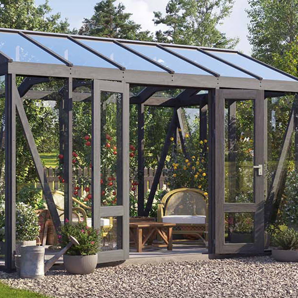 Dörr Till Linnea Träväxthus Linnea Extradörr - Ljusgrå Ljusgrå