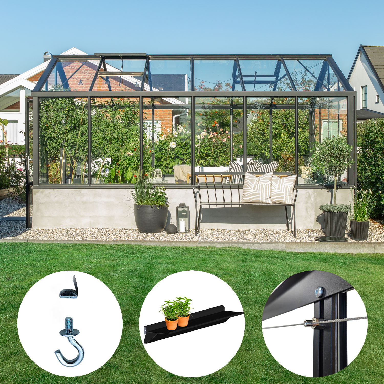 Dahlia Mur - Med tillbehör växthus på mur