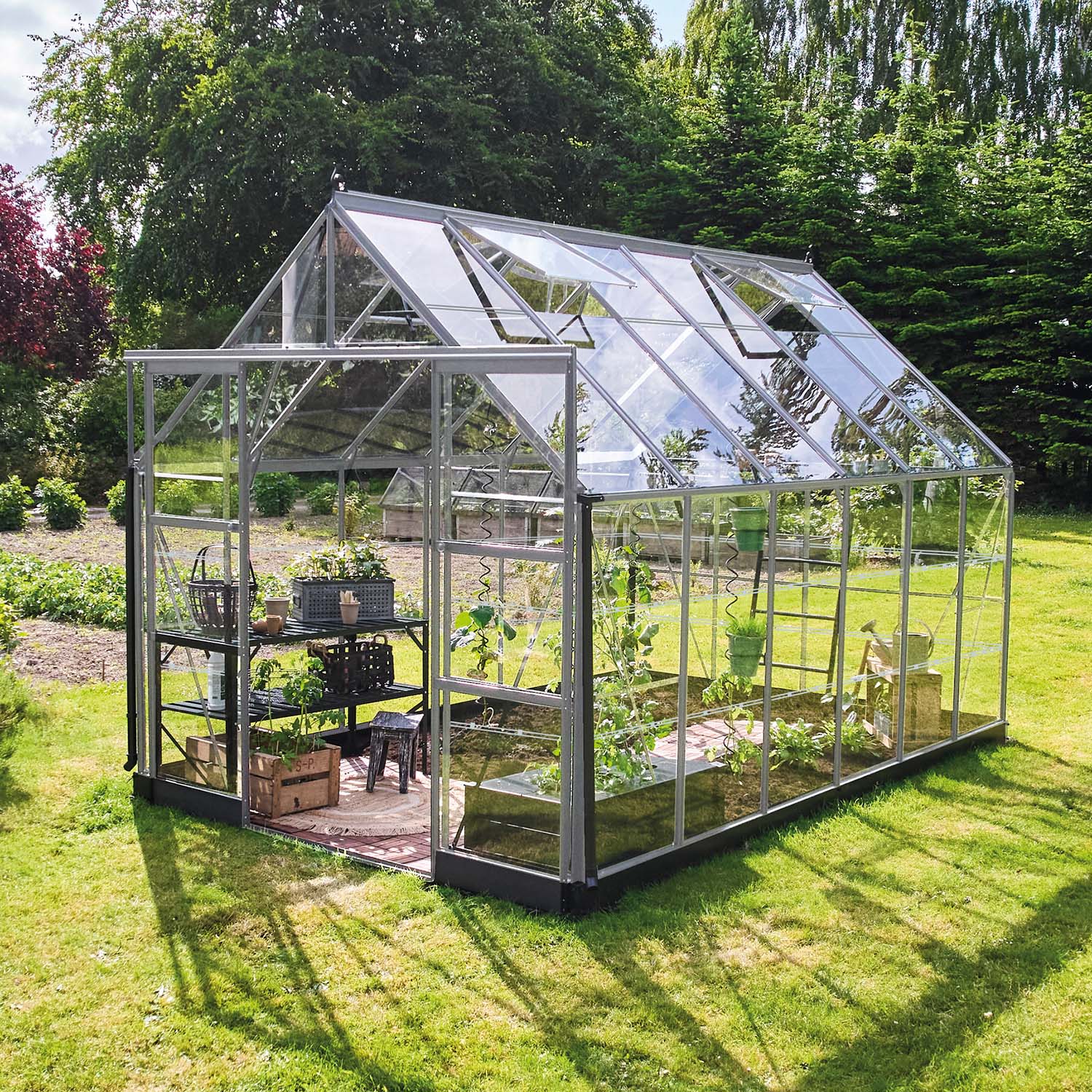 Växthus 8,1 - 11,2 M² Icon Aluminium Glas, 9,7 M²