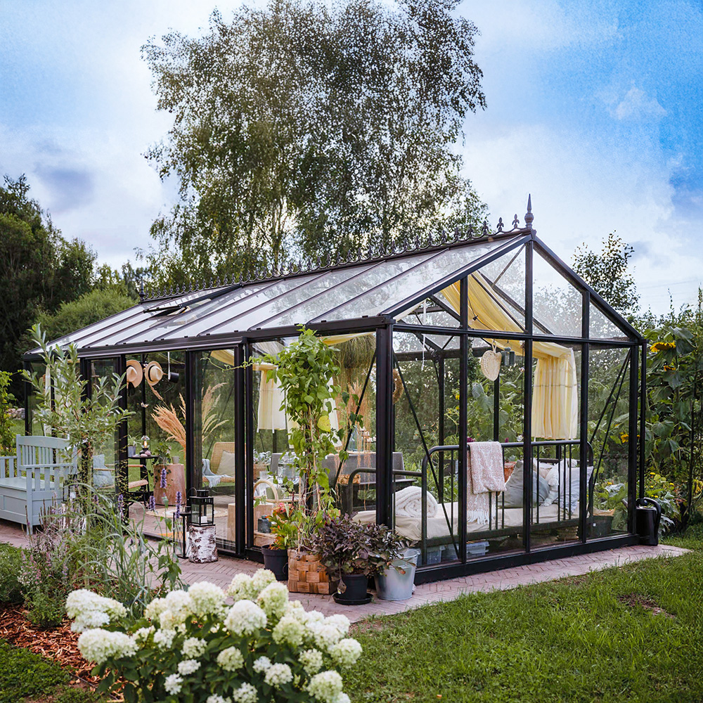 Växthus 7,3 - 18,8 M² Oas Senior Victorian Svart, 18,8 M²