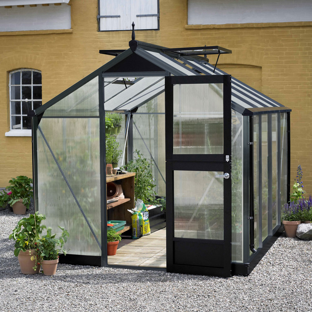 Växthus Juliana Compact Antracitgrå, Kanalplast, 8,2 M²