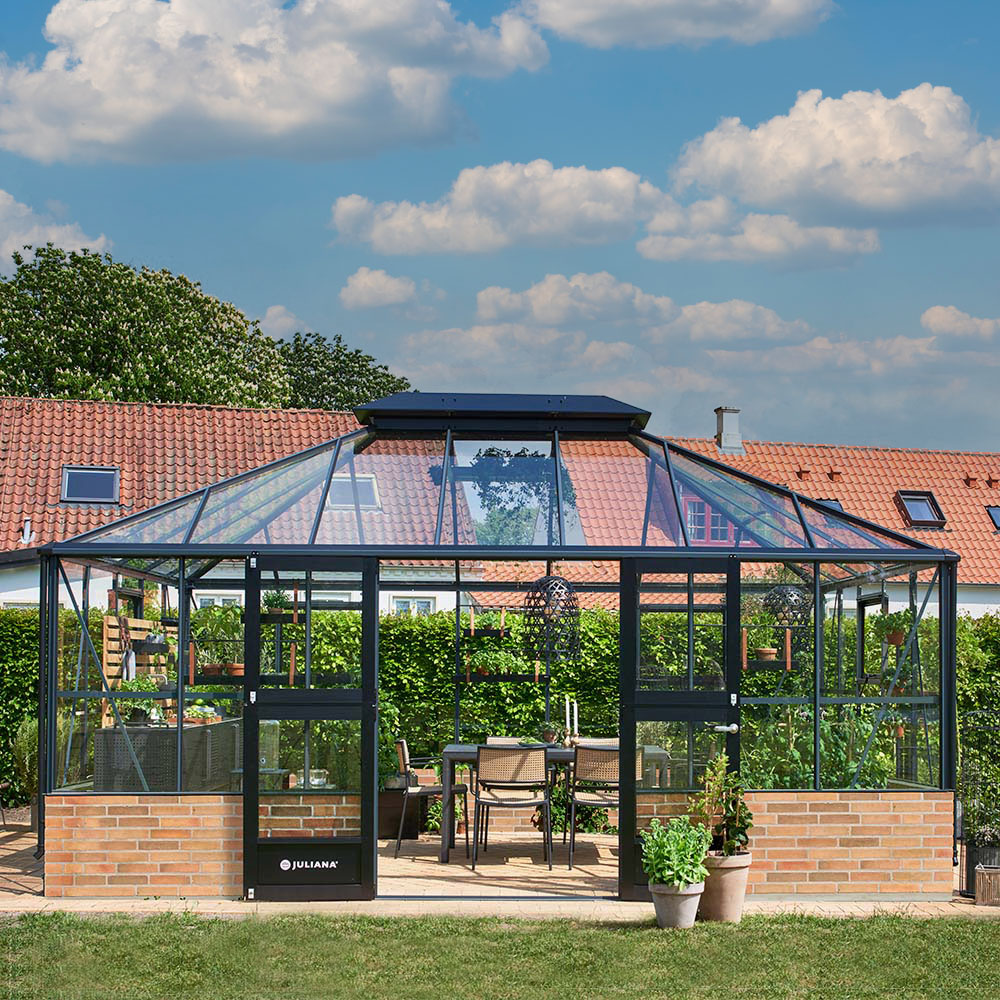 Växthus På Mur Juliana Grand Oase Mur 18,8 M², Antracitgrå