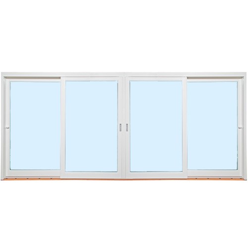 Fasadepartie Aluminium Med skyvedør - 4-felt