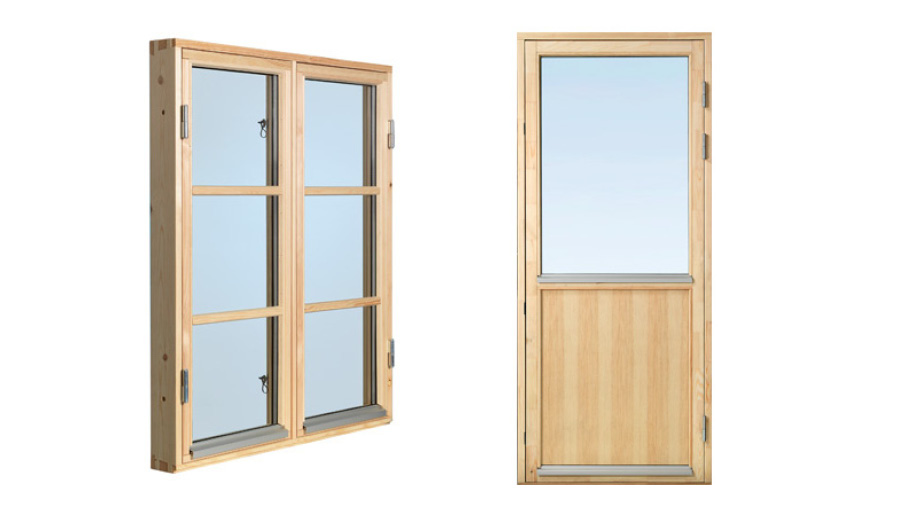 Produktbilder på obehandlade fönster från Skånska byggvaror