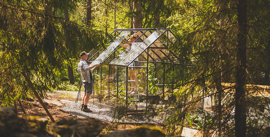 Karin och Fredrik i växthuset Qube+